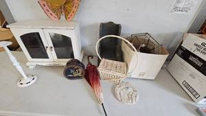 lot 27 image: Cabinet, Butterfly Dcor, Hat Stand, Chair
