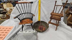 lot 102 image: Play Wood Chairs, Serving Trays, Aluminum Tray