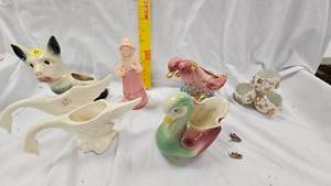 lot 135 image: Planter Lot, Scotty Dog, Geese, Swan