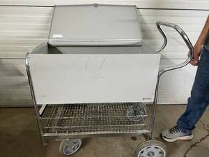 lot 30 image: Charnstrom Stainless Steel File Document Mail Cart - Good Condition - Lid Is Bent
