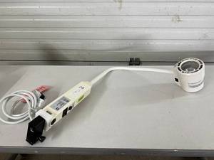 lot 53 image: MSRP $600 Intertek Halux 50 SX Gooseneck Medical Exam Light with Table Clamp - In Excellent Condition