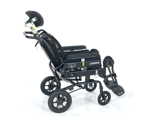 lot 67 image: MSRP $4000 Ormesa Juditta-50 Tilt In Space Tilting and Reclining Comfort Wheelchair - Great Working Condition Seat Width 18 - Seat Cushion Removed & Discarded