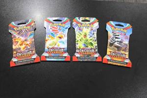 lot 1 image: Pokemon Scarlet & Violet Obsidian Flames Complete Unopened Art Set  4 Packs