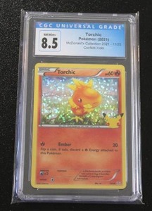 lot 18 image: 2021 Pokemon McDonalds Collection Confetti Holo Torchic #1125 CGC 8.5