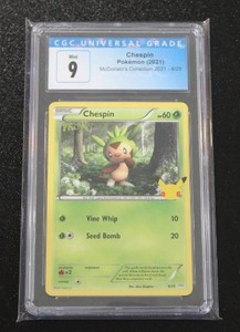 lot 24 image: 2021 Pokemon McDonalds Collection Chespin #625 CGC 9