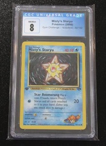lot 37 image: 2000 Gym Challenge 1st Edition Mistys Staryu #92132 CGC 8