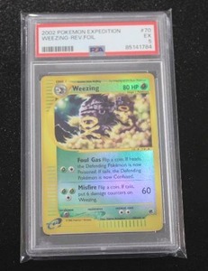 lot 72 image: 2000 Pokemon Expedition Reverse Holo Weezing #70165 PSA 5