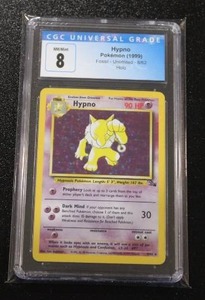 lot 104 image: 1999 Pokemon Fossil Holo Hypno #862 CGC 8