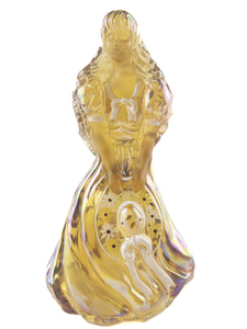 lot 31G image: FENTON Edition #1 Amber Iridescent Anna Hand Painted Southern Belle -Inspired by Mary Walrath ( No.29)