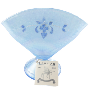 lot 33D image: FENTON 90th Anniversary Celeste Blue&nbsp6 Fan Vase