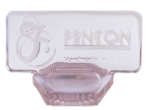 lot 35D image: FENTON Pink Opalescent FENTON Handmade in U.S.A Dealer Sign
