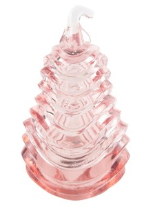 lot 36B image: FENTON Petal Pink Ribbed Pear Trinket Box 