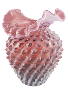 lot 37A image: FENTON Cranberry Opalescent Spiral Hobnail 5 Pitcher 