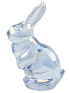 lot 32O image: FENTON Misty Blue Iridescent Glass Bunny Figurine
