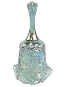 lot 32P image: FENTON 7 Spruce Green Carnival Glass Craftsman Bell