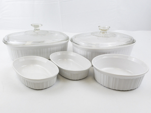 lot 8 image: CORNINGWARE French White 7 Piece Dishes