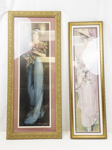 lot 16 image: Christina by Knowles Hare Gold Tone Framed Art Picture & Spring Blossoms Heirloom Addition Picture