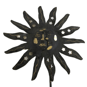 lot 19B image: 34 Rustic Metal Sun, Moon, & Stars Garden Stake Decoration