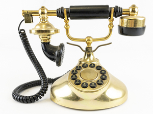 lot 20 image: Vintage Regal French Gold & Black Victorian Brass Telephone