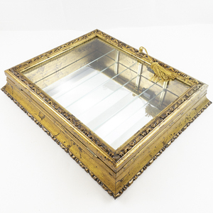 lot 48 image: HORCHOW CREAZIONI ARTISTICHE Gold Tone Decorative Wall Mounted Display Cabinet