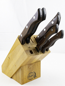 lot 54 image: CARVED HALL Knifes Set of 7