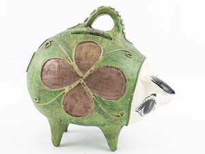 lot 146 image: Vintage Mexican Piggy Bank with Stopper