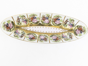 lot 175 image: Vintage FRAGONARD Couples Love Story Celery Relish Dish