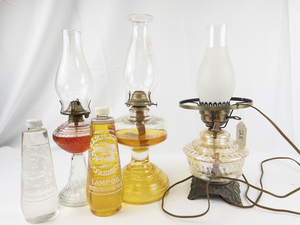 lot 227 image: Electric & Oil Lamps with Extra Oil.