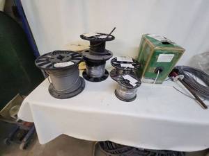 lot 34 image: Collection of Electrical Wire Spools with Black Jacketing