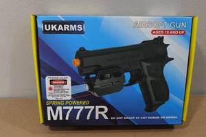 lot 37 image: UKArms M777R Spring Powered Airsoft Gun with Laser