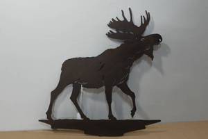 lot 82 image: Laser Cut Steel Moose Wall Dcor