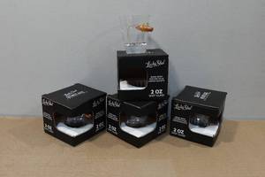 lot 97 image: 4 Lucky Shot 2oz Shot Glasses with Embedded Bullets
