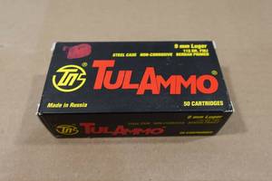 lot 126 image: 50 TulAmmo 9mm Luger 115 Gr FMJ Steel Case Ammo
