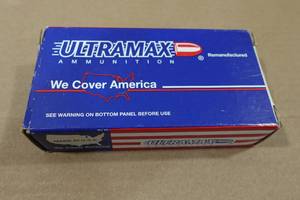 lot 129 image: 50 Ultramax 9mm 125 Gr FMJ Ammo