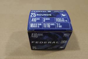 lot 159 image: 25 Federal Game Load .410 Bore 3 7.5 Shot Shotshells