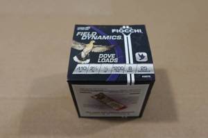 lot 161 image: 25 Fiocchi Field Dynamics .410 Bore 2-12 Dove Load 8 Shot Shotshells