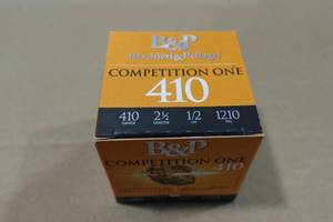 lot 162 image: 25 B&P Competition One .410 Bore 2-12 8 Shot Shotshells
