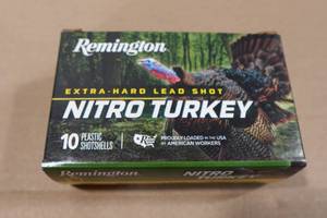 lot 165 image: 10 Remington Nitro Turkey 12 Gauge 2-34 4 Shot Shotshells