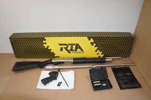 lot 1F image: NEW Rock Island Meriva 3 in 1 12 Gauge Pump-Action Shotgun - Chrome Finish