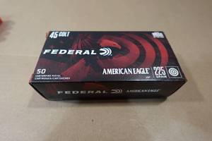lot 125A image: 50 Federal American Eagle .45 Colt 225 Gr JSP Ammo