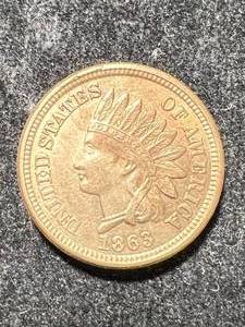 1863 US INDIAN HEAD CENT UNC