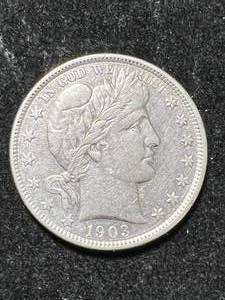lot 07 image: 1903 US BARBER HALF DOLLAR XF