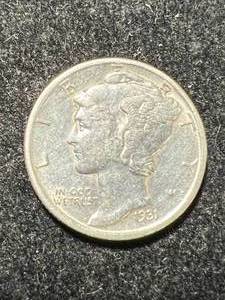 lot 10 image: 1931-S US MERCURY DIME UNC