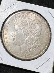 lot 16 image: 1891 US MORGAN SILVER DOLLAR