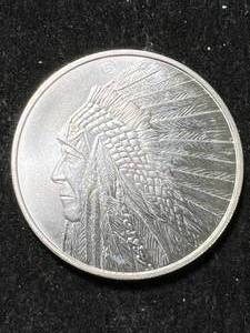 lot 18 image: 1 TROY OZ .999 FINE SILVER BUFFALO INDIAN ROUND