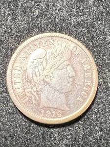lot 21 image: 1916 US BARBER DIME XF