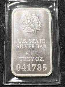 lot 27 image: 1 TROY OZ .999 FINE SILVER BUFFALO BAR