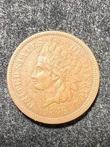 lot 30 image: 1876 US INDIAN HEAD CENT VF
