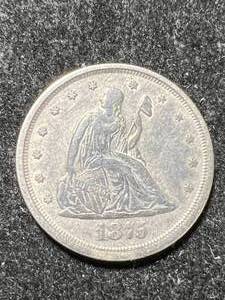 lot 32 image: 1875-S US SEATED LIBERTY 20 CENT PIECE XF