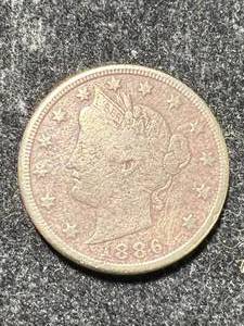 lot 39 image: 1886 US LIBERTY NICKEL VG
